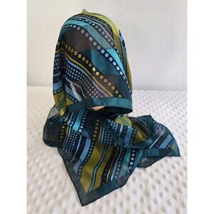 Vintage Geometric Made In Korea Scarf NWT Sears Rectangular Ladies Rolled Edge